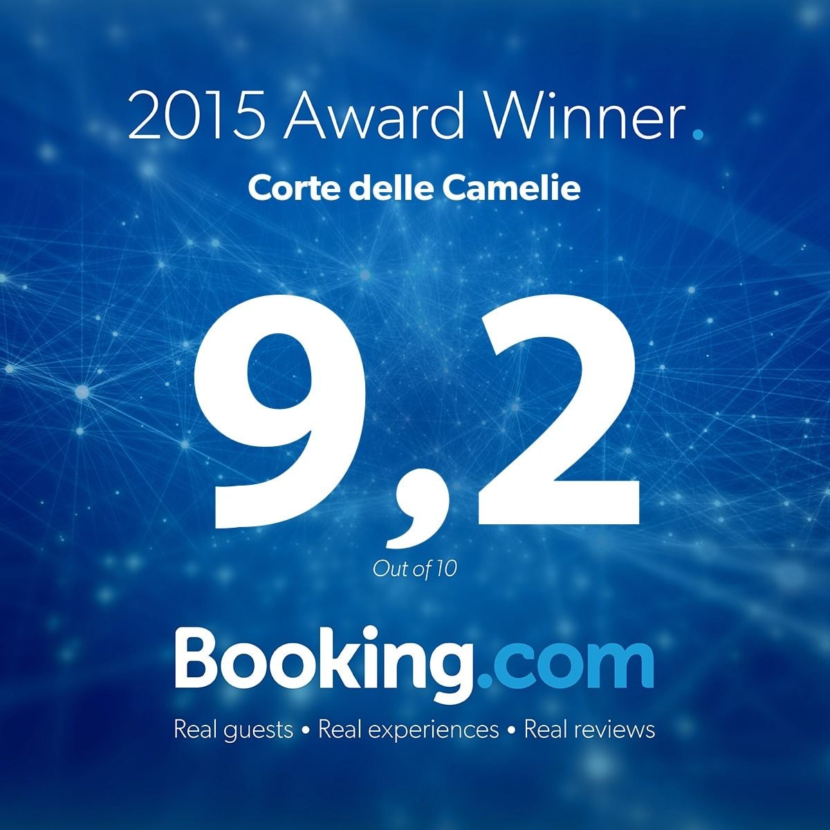 Booking.com Guest Review Award 2015 – 9,2 su 10